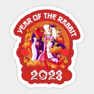 Lion Dance Zodiac Chinese New Year -2023 Year Of The Rabbit Sticker